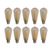 New Garden ST64 LED  - Ø 6,3 x 14 cm - E27 - lot de 10 ampoules LED - 1,5W non dimmable - 1800K - ambre