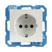 Ion Industries V1/J1 - Prise 2 côtés avec protection tactile (version néerlandaise) - blanc mat
