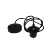 Artdelight Pendant - lampe suspendue avec cordon en fer - Ø 10 x 150 cm - noir