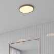 Nordlux Oja - plafonnier - Ø 29,4 x 2,3 cm - 17W LED dimmable inclus (2700K) - IP54 - feuille de bois