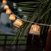 New Garden Aurora - guirlande lumineuse solaire - guirlande de 8 mètres avec cordon de 3 mètres - 10 ampoules LED incluses - IP44 - rotin
