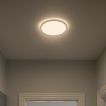 Nordlux Oja - plafonnier - Ø 29,4 x 2,3 cm - 17W LED dimmable inclus (3000K/4000K) - IP54 - blanc