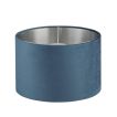 Searchlight Velvet Drum - abat-jour - Ø 28 x 18 cm - bleu-vert et argenté