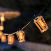 New Garden Hiama Garland Solar - guirlande lumineuse solaire - guirlande de 5 mètres - 10 ampoules LED incluses - IP44 - bambou