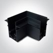 ONE Light système de rail magnétique MAXI - profilé d’angle encastrable horizontal pour plaques de plâtre de 12 mm - 11 × 7,5 × 5 cm - noir