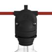 Creative Cables Eiva 2-way - support de câble en silicone pour douille E27 - Ø 6 x 7,5 cm - IP65 - noir