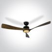 ONE Light Black Body Rod - ventilateur de plafond avec lumière et télécommande - Ø 132 x 35 cm - noir et brun foncé