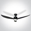 ONE Light Black Body - ventilateur de plafond avec lumière et télécommande - Ø 132 x 35 cm - 22W LED inclus - noir