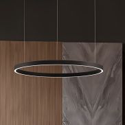 Nova Luce Elowen - lampe suspendue - Ø 98 x 150 cm - 106W LED dimmable inclus - noir
