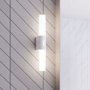 Nordlux Helva Double Basic - applique murale - 10,6 x 5,7 x 42,5 cm - 9W LED inclus - IP44 - blanc