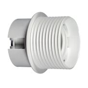 VK Lighting - douille E27 - plastique - avec filetage & bride - Ø 4,0 x 4,5 cm - blanc