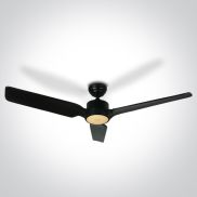 ONE Light Black Body - ventilateur de plafond avec lumière et télécommande - Ø 132 x 35 cm - noir