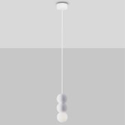 Nova Luce Zero - lampe suspendue - Ø 8 x 115 cm - blanc sablé