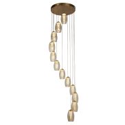 Searchlight Cyclone - lampe suspendue - Ø 52 x 200 cm - 64W LED dimmable inclus - bronze et champagne
