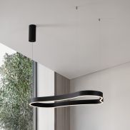 Nova Luce Dussa - lampe suspendue - 45 x 150 x 90 cm - 52W dimmable LED inclus - noir sablé