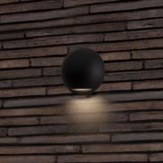 Nova Luce Passo - applique murale extérieure - Ø 12 x 4 cm - 3W LED inclus - IP65 - noir sablé