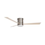 Nova Luce Silky - ventilateur de plafond avec lumière et télécommande - Ø 132 x 25 cm - 18W LED inclus - nickel brossé