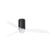 Faro Mini Tube - ventilateur de plafond avec lumière et télécommande - Ø 128 cm - 17W LED inclus - noir et transparent
