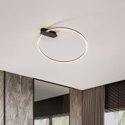 Nova Luce Kiklos - plafonnier - Ø 64 x 30 cm - 30W dimmable LED inclus - noir sablé