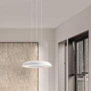 Nova Luce Epos - lampe suspendue - Ø 40 x 145 cm - 24W dimmable LED inclus - blanc sablé