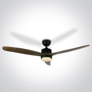 ONE Light Black Body - ventilateur de plafond avec lumière et télécommande - Ø 132 x 37 cm - 22W LED inclus - noir