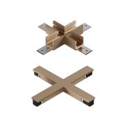 Lucide Linial - système de rails magnétiques - pièce de jonction en X & connecteur électrique - 16 x 16 x 1,7 cm - champagne