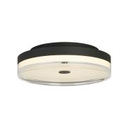 Searchlight Cyprus - plafonnier - Ø 40 x 11 cm - 29W LED dimmable inclus - noir et transparent
