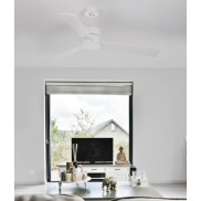 Nova Luce Axel - ventilateur de plafond avec télécommande et option lumière - Ø 137,1 x 38,2 cm - 18W LED inclus - blanc