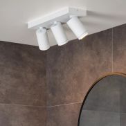 Lucide Taylor - spot en saillie 3L - 38 x 10 x 12,5 cm - 3 x 5W LED dimmable inclus - dim to warm - IP44 - blanc