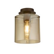 Searchlight Sweden - plafonnier - Ø 22 x 26 cm - moka et ambre