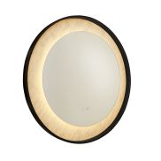 Searchlight Luxo - miroir avec éclairage - Ø 80 cm - 17W LED inclus - IP44 - noir mat