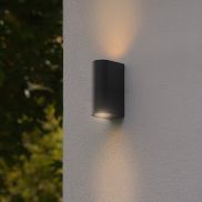 Nordlux Dion Double - applique murale extérieure - 6,6 x 16,2 cm - IP44 - noir
