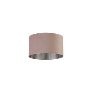 Searchlight Drum Shade - abat-jour - Ø 38 x 22 cm - rose et argent brossé