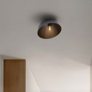 Nova Luce Onia - plafonnier - Ø 29 x 19 cm - métallique et noir sablé