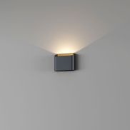 Artdelight Diaz 1L - applique murale - 14,5 x 12 x 3,8 cm - 6W LED inclus - IP54 - noir avec or