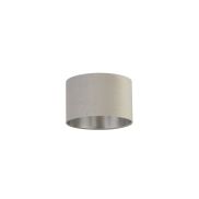 Searchlight Drum Shade - abat-jour - Ø 28 x 18 cm - gris clair et argent brossé