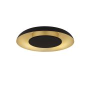 Nova Luce Epos - plafonnier - Ø 40 x 6 cm - 24W dimmable LED inclus - noir sablé et or brossé