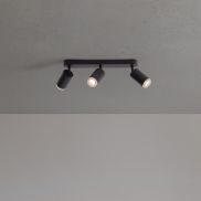 Nova Luce Mao - spot en saillie 3L - 5,5 x 16,5 x 38 cm - IP44 - noir sablé