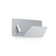Faro Suau Right - applique murale avec interrupteur et port USB - 28 x 12 x 15,5 cm - 3W LED inclus - argenté