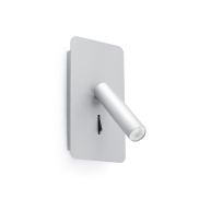 Faro Suau - applique murale avec interrupteur - 9,5 x 14 x 17 cm - 3W LED inclus - argenté