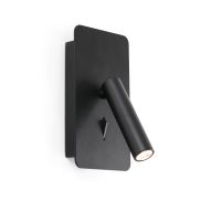 Faro Suau - applique murale avec interrupteur - 9,5 x 14 x 17 cm - 3W LED inclus - noir mat