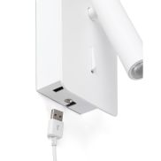 Faro Suau - applique murale avec interrupteur et port USB - 9,5 x 14 x 17 cm - 3W LED inclus - blanc mat