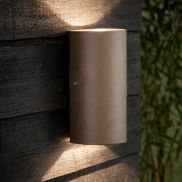Nordlux Rold Round - applique murale extérieure - 9 x 16 x 5,5 cm - 2 x 5W LED inclus - IP54 - taupe