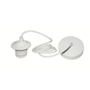 Artdelight Pendant - lampe suspendue avec cordon en fer - Ø10 x 150 cm - blanc