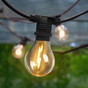 New Garden Allegra - guirlande lumineuse solaire - guirlande de 8m dont 3m de cordon - 10 ampoules LED incluses - IP44 - noir