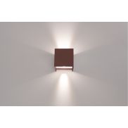 Century Italia Appalque - Applique d'extérieur avec 2 faisceaux lumineux réglables - 12 x 12 x 12 cm - 20W LED inclus - couleur de lumière réglable - IP65 - brun