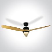 ONE Light Black Body - ventilateur de plafond avec lumière et télécommande - Ø 132 x 37 cm - 22W LED inclus - noir