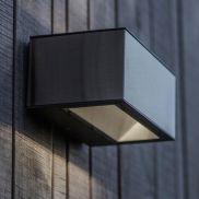 Lutec Gemini - applique murale extérieure - 14 x 9 x 6 cm - 10,5W LED inclus - IP54 - acier inoxydable