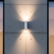 VK Lighting Dust - applique murale - 7,1 x 17,1 x 9,6 cm - 2 x 6W LED inclus - IP65 - blanc sablé