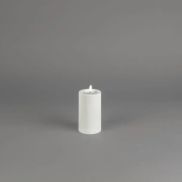 Konstsmide - Bougie LED à bloc sur piles avec flamme vacillante - Ø 7 x 12 cm - IP44 - blanc
